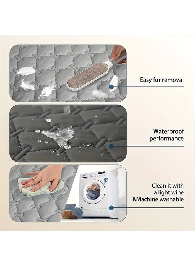 Dark Gray Waterproof Pet Mattress Machine Washable Easy Clean Dog Cat Bed Pad S Size - Image 5